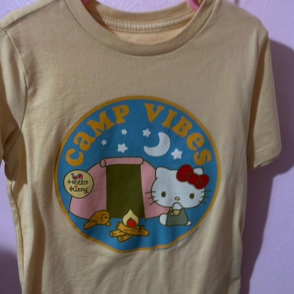 Old Navy Other - Cute Yellow Hello Kitty Camping Shirt Size 6-7 Kids